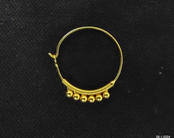 Traditional 18 K Gold Nose Ring Studs Hoop Noserings Body Piercing Jewellery