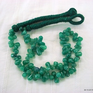 vintage green jade beads necklace strand jade gemstones