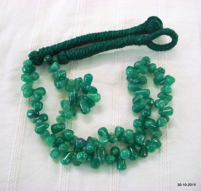 Vintage Green Jade Beads Necklace Strand Jade Gemstones Etsy
