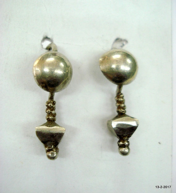 vintage antique ethnic tribal old silver earrings… - image 2