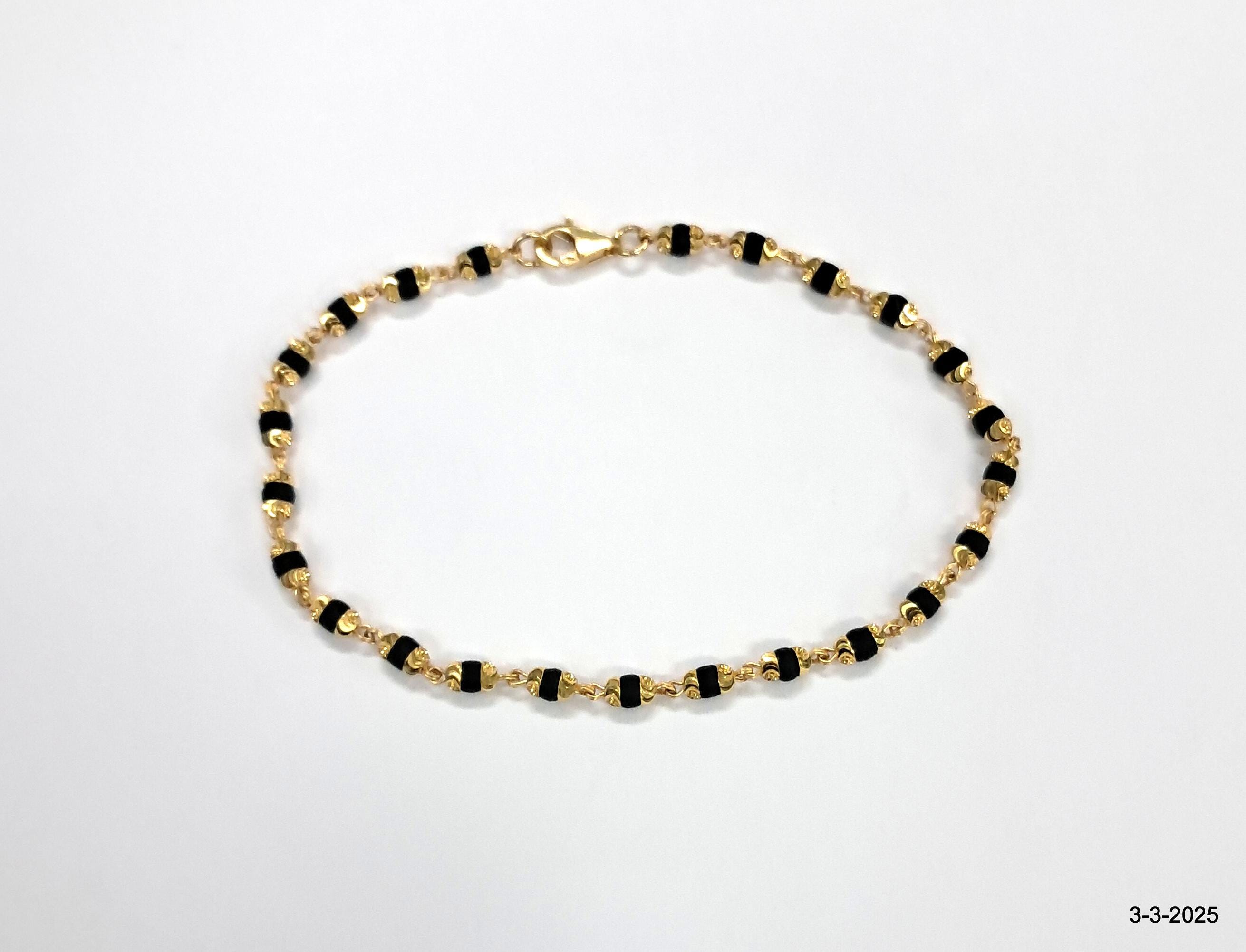 22k Gold Bracelet Auspicious 24 Tulsi Beads Bracelet Gold