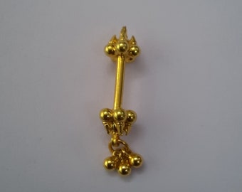 Ethnische handgemachte 18kt Gold obere Ohrring Barbell Piercing Schmuck