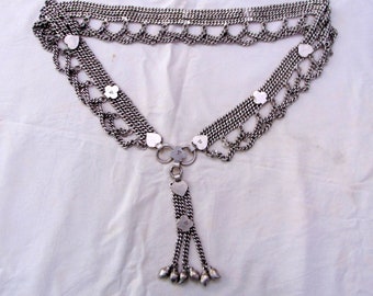 Tribal old Silver Belt Vintage Antique belly chain body jewelry hip waist chain