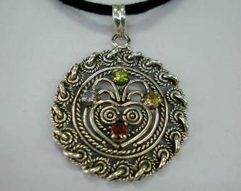 sterling silver pendant necklace gemstone pendant handmade jewelry