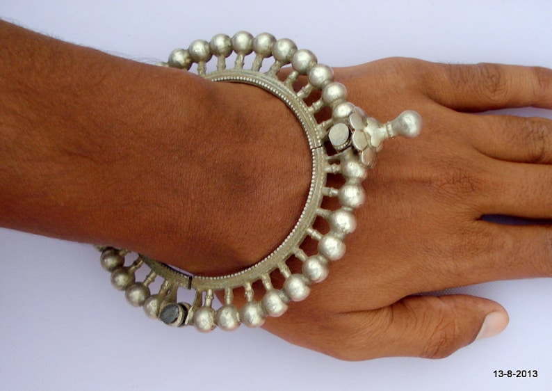 vintage antique tribal old old silver bracelet bangle traditional jewelry