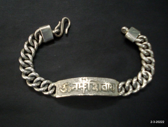 Om Namah Shivay Silver Bangle: Harness the Power of Lord Shiva