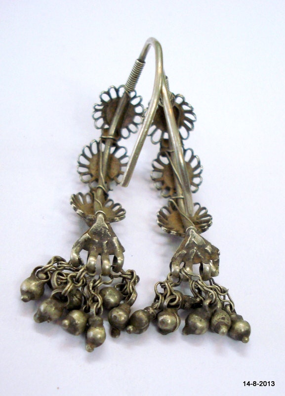 Pure Silver Antique Tribal Earrings