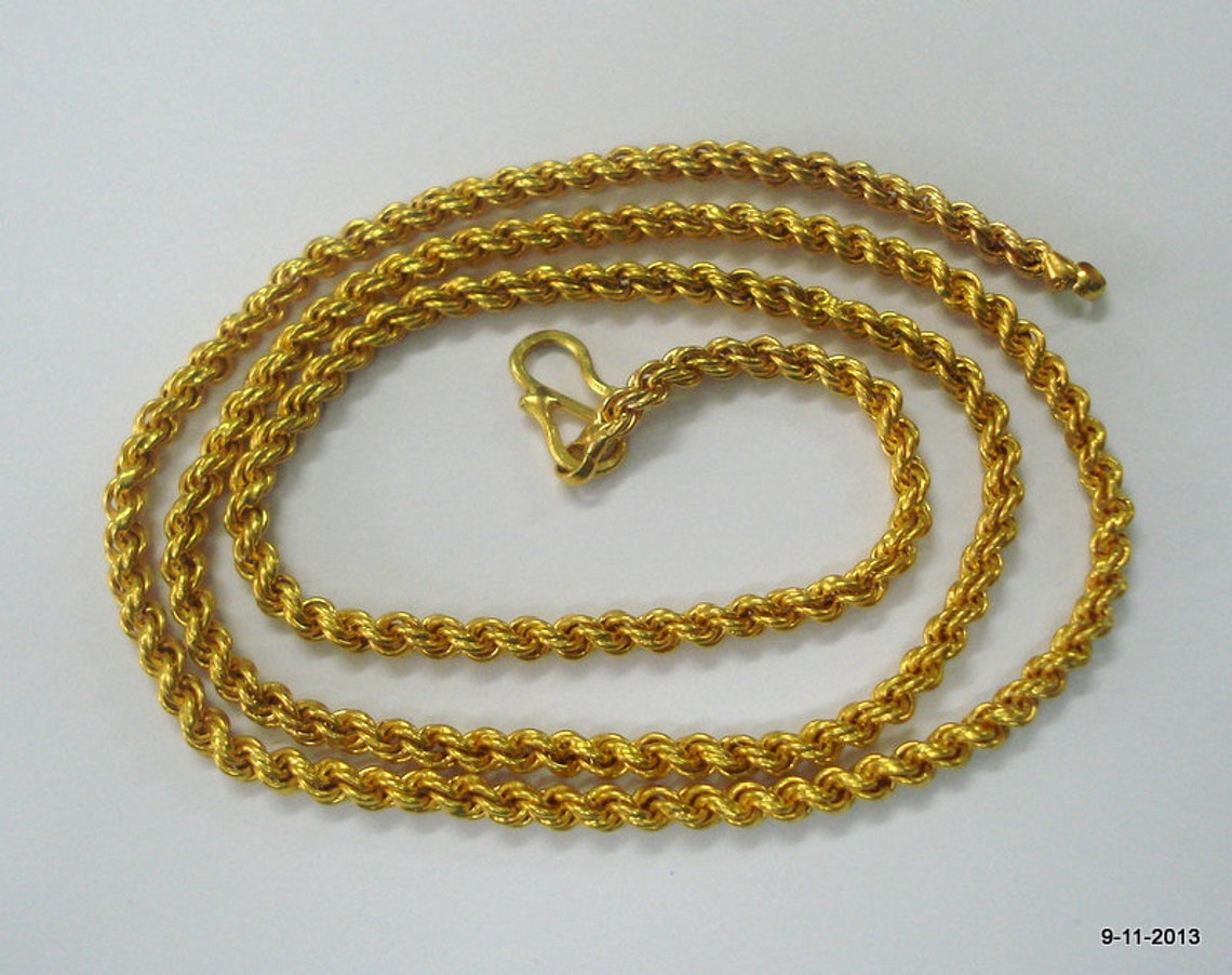 Ethnic 20k Gold Chain Necklace From Rajasthan India - Etsy