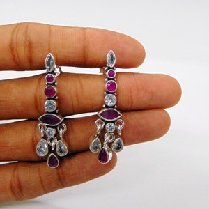 Fabulous Design sterling silver colour stones handmade earrings earstud