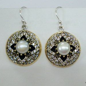 sterling silver earrings crystal gemstone earrings two tone earrings handmade