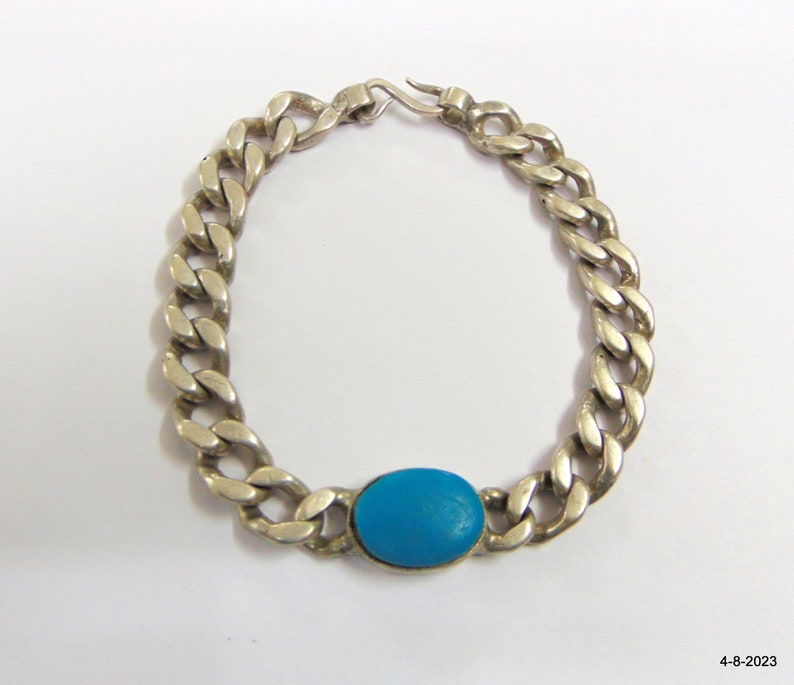 Super Star Salman Khan's stylish Turquoise gemstone bracelet handmade jewellery image 3
