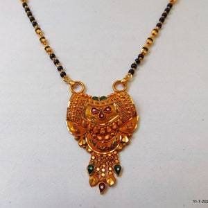 20kt gold necklace pendant mangalsutra handmade traditional jewellery