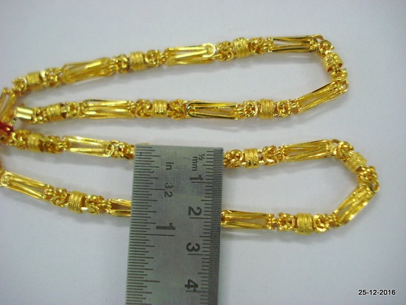 marxismo Interminable longitud Cadena de oro hecha a mano collar de cadena de oro de 22kt de - Etsy España