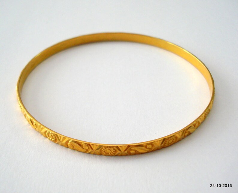 22k Gold Bangle Bracelet Chudi Handmade Jewelry Rajasthan Etsy
