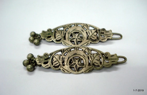 アンティーク雑貨 Indian Clip Vintage Antique Tribal Old Silver Hairpin Hair Clip Hair Buckle