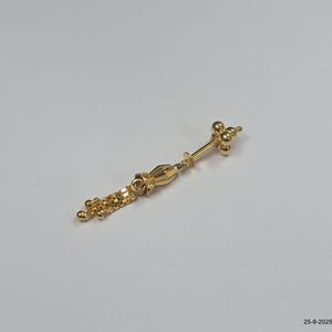 Etnische handgemaakte 18kt gouden bovenooroorbellen barbell Body piercing sieraden cadeau