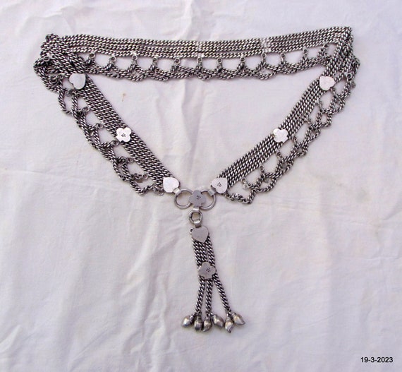 Tribal Old Silver Belt Vintage Antique Belly Chain Body 
