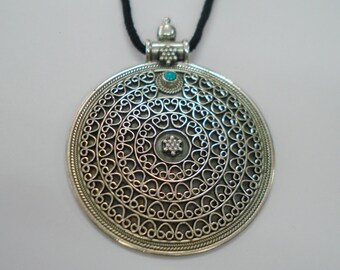 Traditional Design Sterling Silver Pendant Necklace Handmade Jewelry