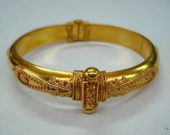 sterling silver gold vermeil gold gilded bangle bracelet cuff handmade jewelry