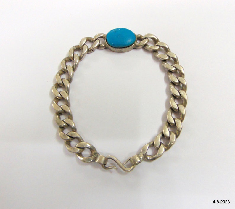 Super Star Salman Khan's stylish Turquoise gemstone bracelet handmade jewellery image 2