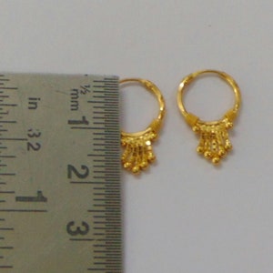 18kt Gold Earrings Hoop Earrings Handmade Gold Jewelry Infant Earrings ...