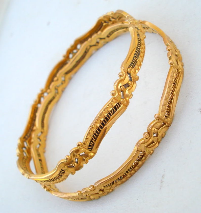 21kt gold bangle bracelet vintage antique handmade gold bangle Etsy