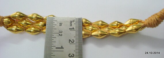 vintage tribal 22k gold beads bracelet bangle han… - image 2
