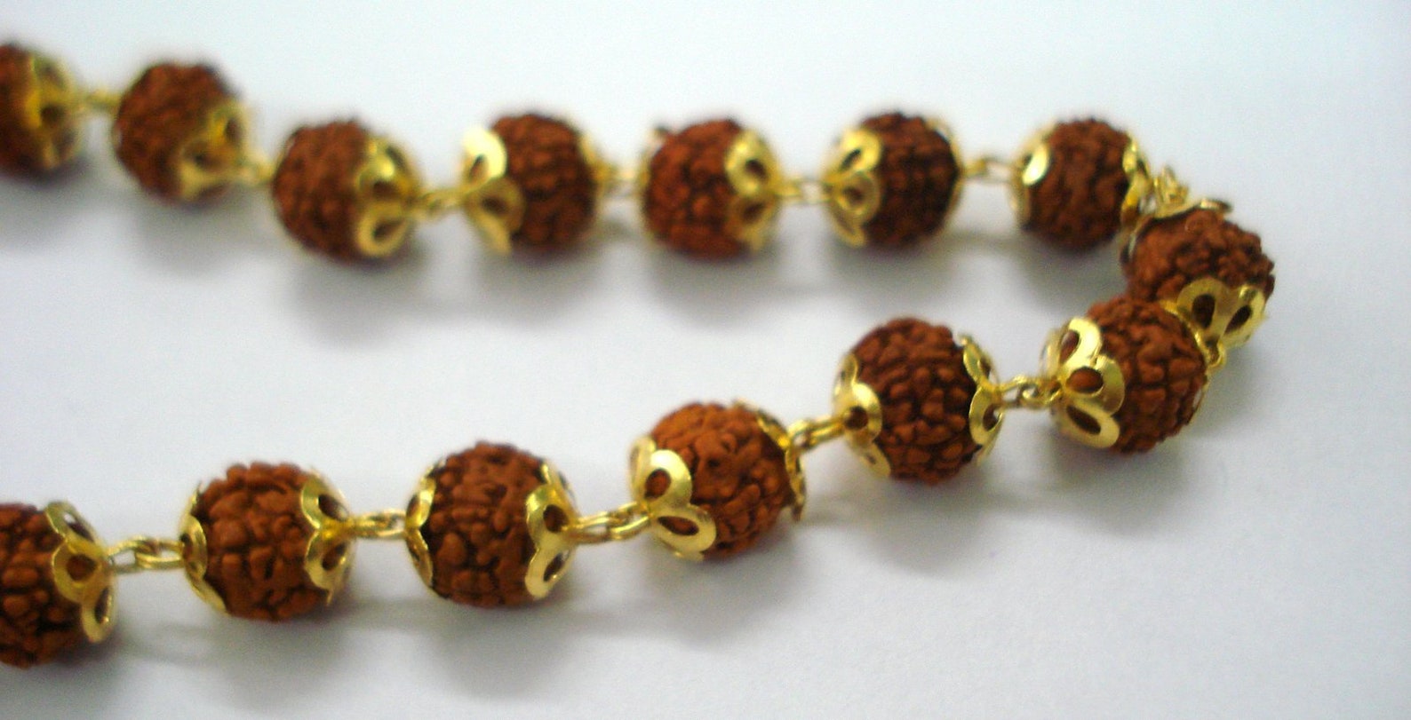 20kt gold and rudraksha beads chain necklace mala handmade 108 Etsy