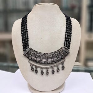 Ethnic silver necklace silver pendant silver charms handmade silver jewellery