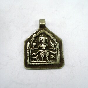 old silver necklace amulet pendant tribal hindu deity hindu god goddess