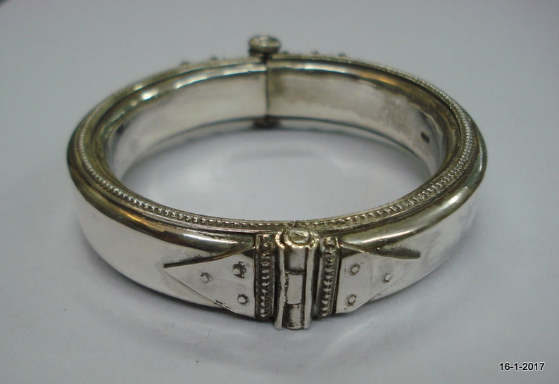 Traditional design sterling silver bangle bracelet cuff handmade jewellery