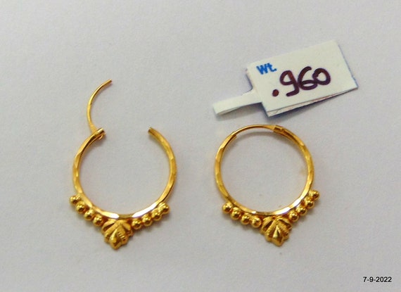 Gold Earrings With Pearl Hanging - Lagu Bandhu