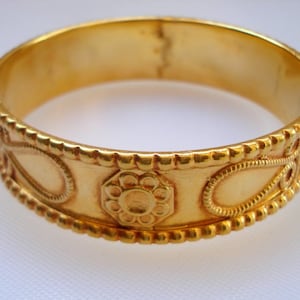 vintage antique gold vermeil gold gilded silver bracelet bangle old tribal cuff