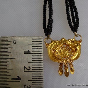 Ethnic 20k Gold Pendant Beads Necklace Choker Mangalsutra - Etsy