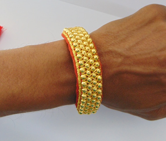 Vintage 20kt Gold Beads Bracelet Bangle Cuff Traditional Tribal Jewelry Etsy Canada