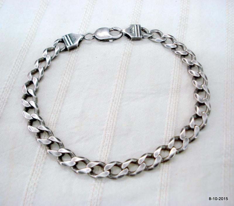 Vintage Antique Old Sterling Silver Bracelet Cuff Silver Jewellery