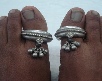 vintage toe ring antique tribal old silver big toe ring gypsy jewellery