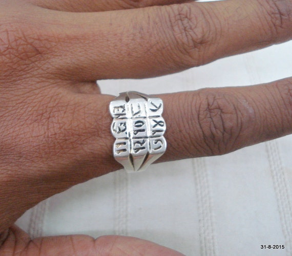 Sterling Silver Ring Venus Shukra Yantra Ring Good Luck Ring Handmade Ring Etsy Canada