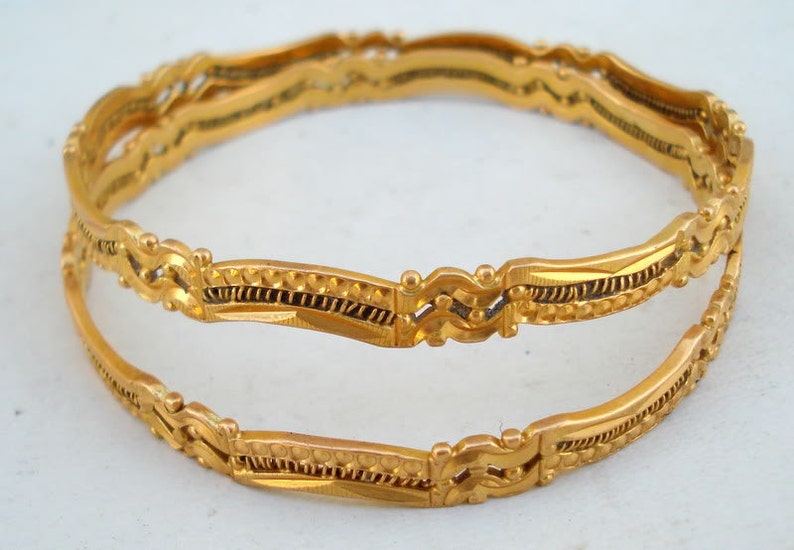21kt Gold Bangle Bracelet Vintage Antique Handmade Gold Bangle Etsy