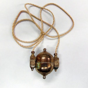 antique old silver lingam box pendant sacred symbol necklace god shiva hindu
