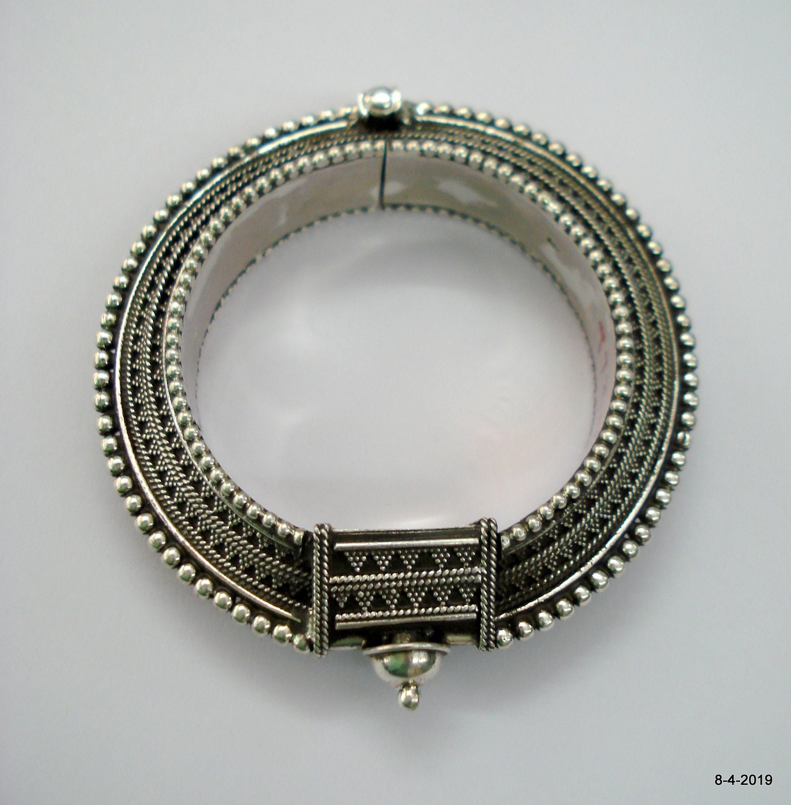 アクセサリー CTHY HERITAGE BANGLE RHODIUM SILVER 925 Sterling Silver Handmade Fabulous Flower Work Vintage