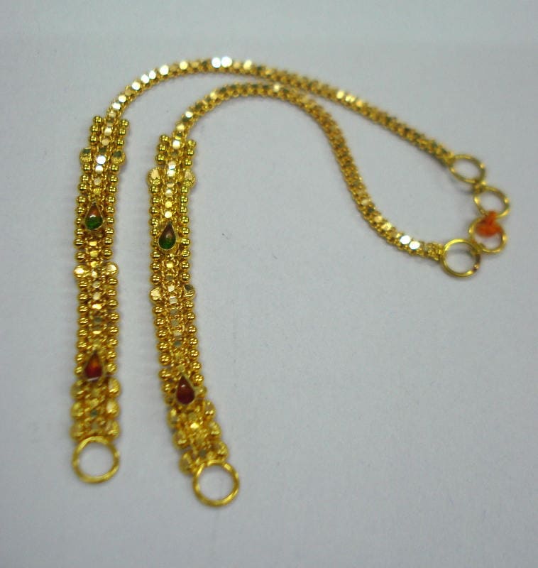 20kt Gold Ear Chain for Earrings 