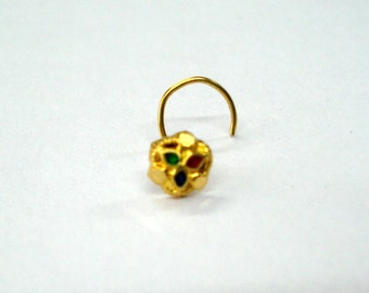 18kt traditional design gold nose stud nosepin rajasthan india