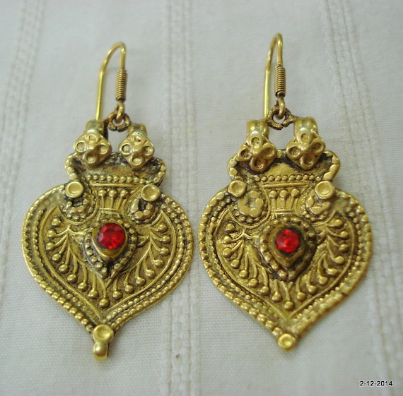 vintage antique 20kt gold earrings traditional be… - image 5