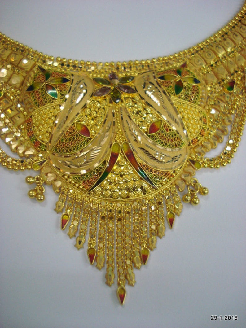 22kt gold necklace traditional design gold choker filigree Etsy