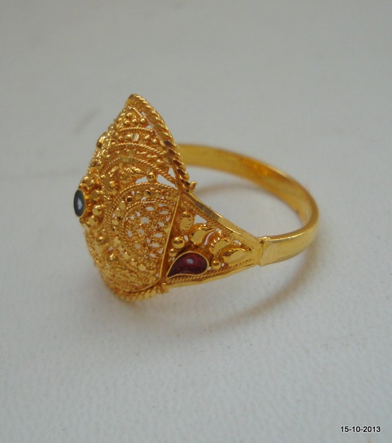 Veerangana Pink Pearls and Kundan Studded Ring – VOYLLA