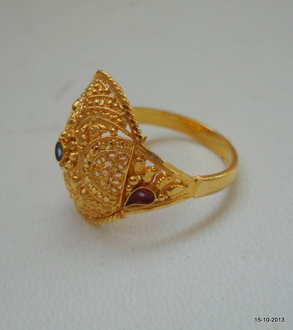 20k Gold Ring Handmade Jewelry Traditional Design