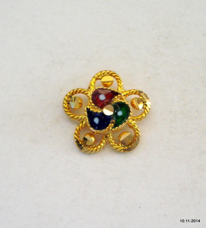 18k Traditional Design Gold Nose Stud Nosepin Rajasthan India Etsy