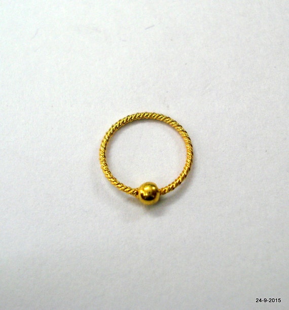 18kt gold nose ring gold hoop nose ring nose stud nose ornament