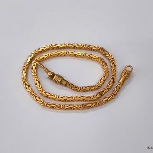 Traditional gold vermeil gold gilded sterling silver chain necklace handmade